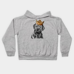 Cane Corso Dog King Queen Wearing Crown Kids Hoodie